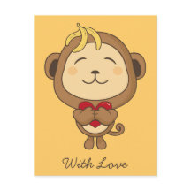 Affe mit Liebe Postkarte