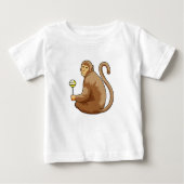 Affe mit Lollipop Baby T-shirt (Vorderseite)