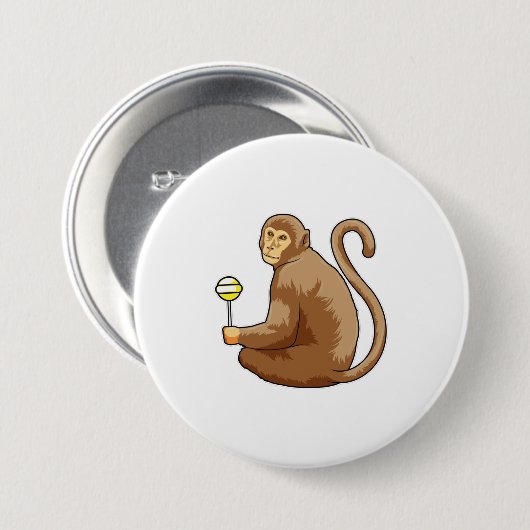 Affe mit Lollipop Button (Vorne & Hinten)