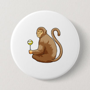 Affe mit Lollipop Button