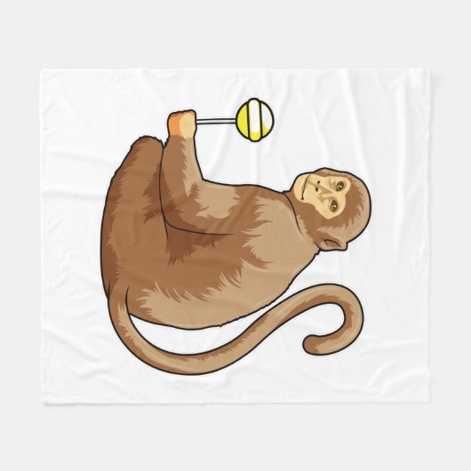 Affe mit Lollipop Fleecedecke (Vorderseite (Horizontal))