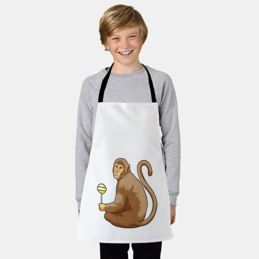 Affe mit Lollipop Schürze (Getragen)