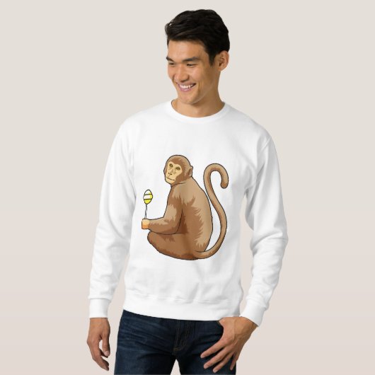 Affe mit Lollipop Sweatshirt (Vorne ganz)