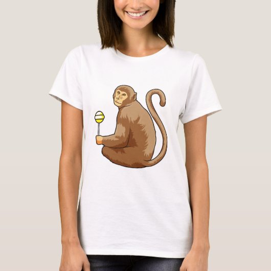 Affe mit Lollipop T-Shirt (Vorderseite)