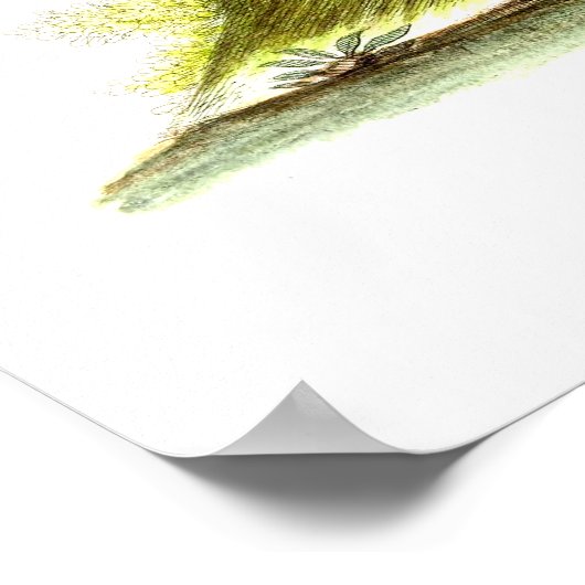 Affe mit Obst Poster (Ecke)