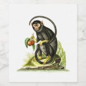 Affe mit Obst Weinetikett (Einzelnes Label)