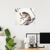 Affe mit Persimmonen Poster (Heimbüro)