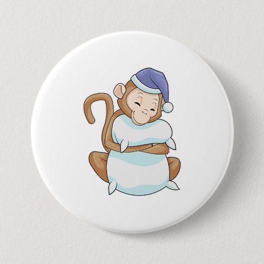 Affe mit Pillow & Sleepyhead Button (Vorderseite)