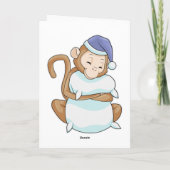Affe mit Pillow & Sleepyhead Karte (Rückseite)