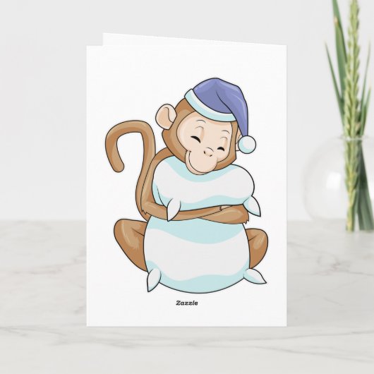Affe mit Pillow & Sleepyhead Karte (Rückseite)