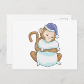Affe mit Pillow & Sleepyhead Postkarte (Vorne/Hinten)