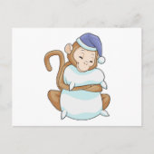 Affe mit Pillow & Sleepyhead Postkarte (Vorderseite)