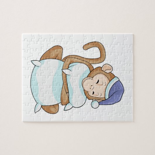 Affe mit Pillow & Sleepyhead Puzzle (Horizontal)