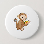 Affe mit Pizza Button (Vorderseite)