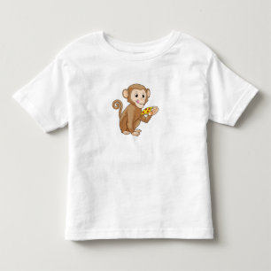 Affe mit Pizza Kleinkind T-shirt