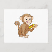 Affe mit Pizza Postkarte (Vorderseite)