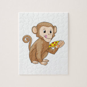 Affe mit Pizza Puzzle