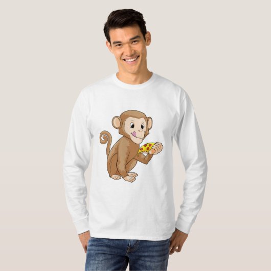 Affe mit Pizza T-Shirt (Vorne ganz)