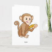 Affe mit Pizzastück Karte (Rückseite)