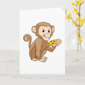 Affe mit Pizzastück Karte (Gelbe Blume)