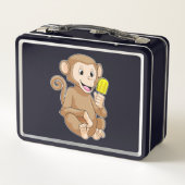 Affe mit Popsikel Metall Brotdose (Rückseite)