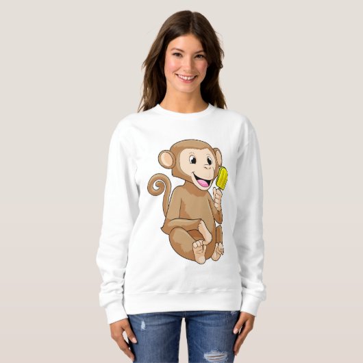 Affe mit Popsikel Sweatshirt (Vorne ganz)