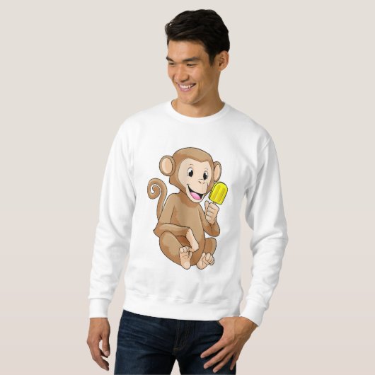 Affe mit Popsikel Sweatshirt (Vorne ganz)