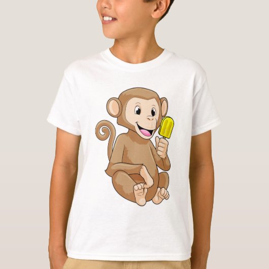Affe mit Popsikel T-Shirt (Vorderseite)