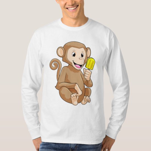 Affe mit Popsikel T-Shirt (Vorderseite)