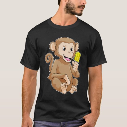Affe mit Popsikel T-Shirt (Vorderseite)