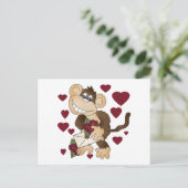 Affe mit Rote Rosen - Hemden und Geschenke Postkarte (Stehend Vorderseite)