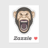 Affe mit schwarzen Haaren Aufkleber (Blatt)