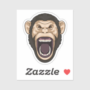 Affe mit schwarzen Haaren Aufkleber