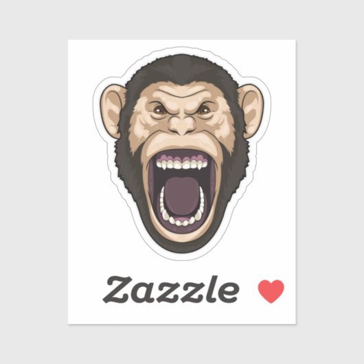 Affe mit schwarzen Haaren Aufkleber (Blatt)