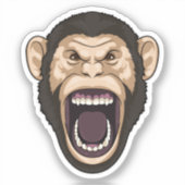 Affe mit schwarzen Haaren Aufkleber (Vorderseite)
