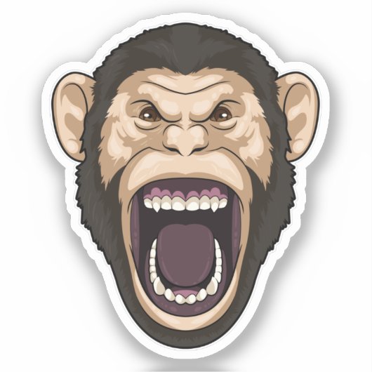 Affe mit schwarzen Haaren Aufkleber (Vorderseite)