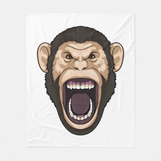 Affe mit schwarzen Haaren Fleecedecke (Vorderseite)