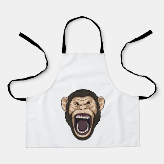 Affe mit schwarzen Haaren Schürze (Vorderseite)