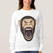 Affe mit schwarzen Haaren Sweatshirt (Vorderseite)