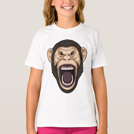 Affe mit schwarzen Haaren T-Shirt (Vorderseite)
