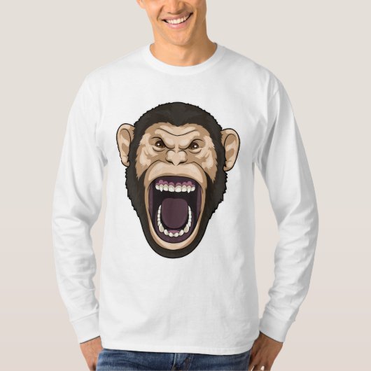 Affe mit schwarzen Haaren T-Shirt (Vorderseite)