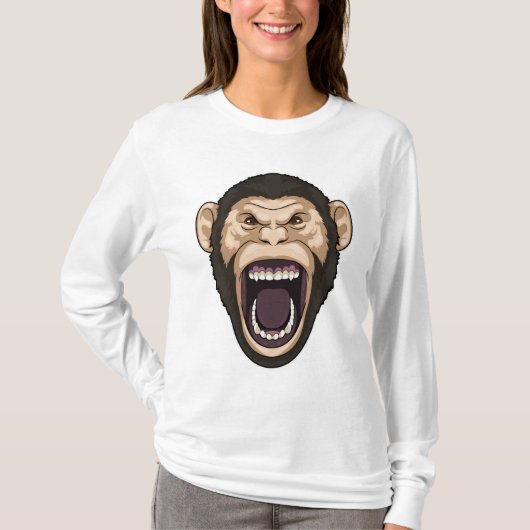 Affe mit schwarzen Haaren T-Shirt (Vorderseite)