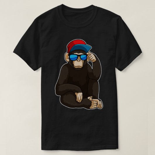 Affe mit Sonnenbrille 1 T-Shirt (Design vorne)