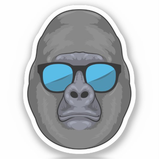 Affe mit Sonnenbrille Aufkleber (Vorderseite)
