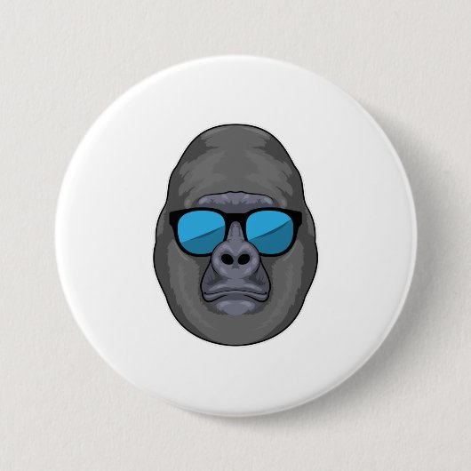 Affe mit Sonnenbrille Button (Vorderseite)