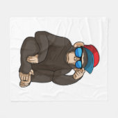 Affe mit Sonnenbrille Fleecedecke (Vorderseite (Horizontal))