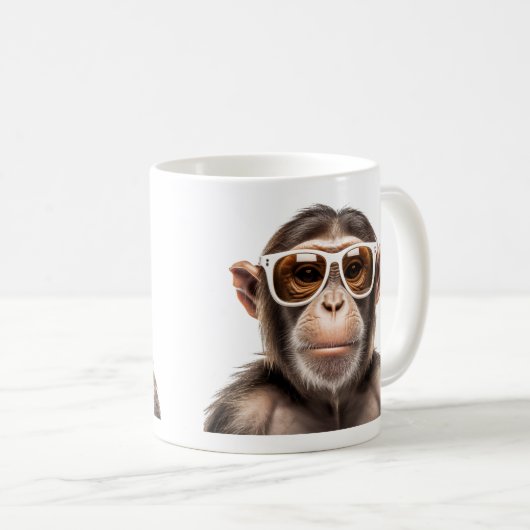 Affe mit Sonnenbrille Kaffeetasse (VorderseiteRechts)
