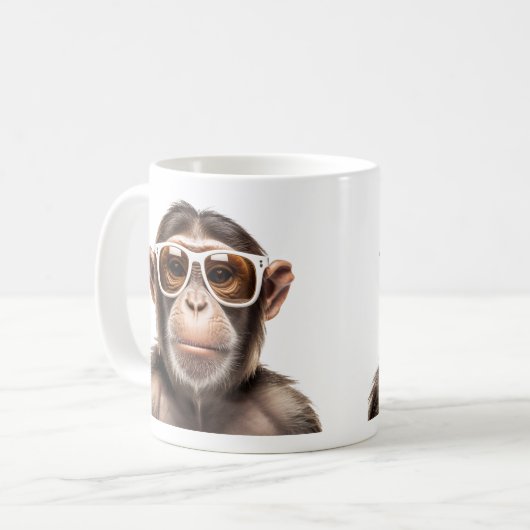Affe mit Sonnenbrille Kaffeetasse (Vorderseite Links)