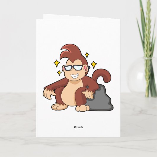 Affe mit Sonnenbrille Karte (Rückseite)