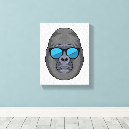 Affe mit Sonnenbrille Leinwanddruck (Insitu (Holzboden))